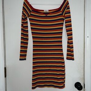 Better Be Colorful Striped Long Sleeve Dress